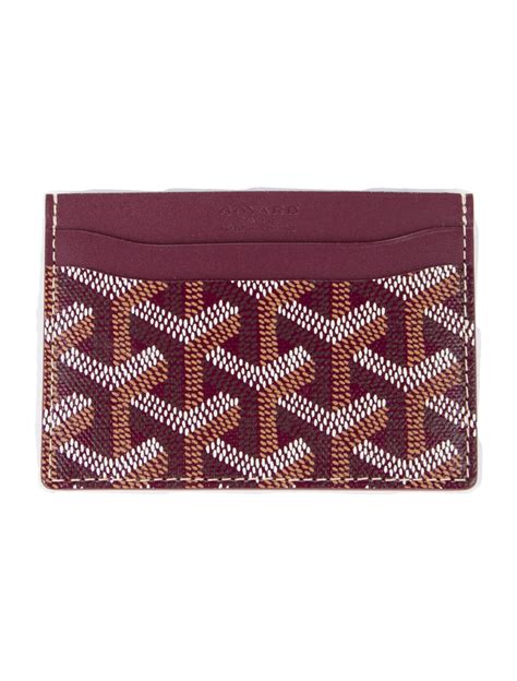 goyard card holder burgundy